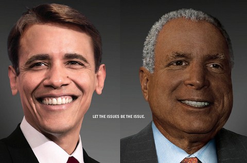 Obama-blanc-McCain-noir-Chicago-Photo